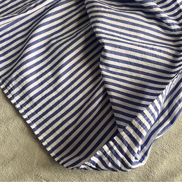 Tuckernuck Pomander Place Lizzie Oxford Stripe Puff Sleeve Babydoll Dress Large - Picture 10 of 14